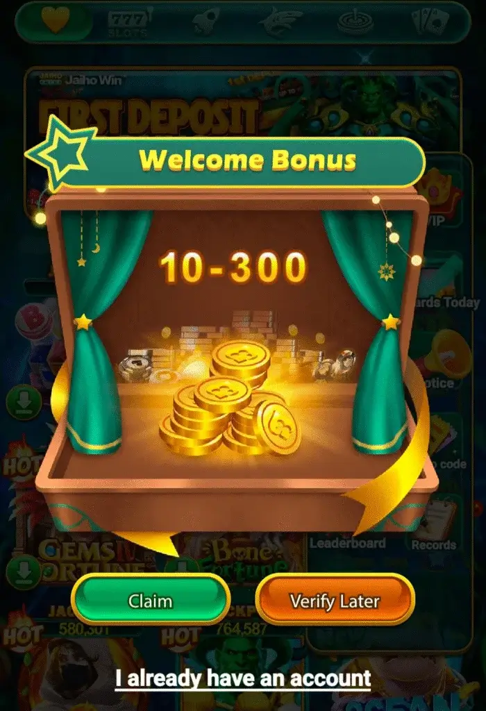 Clame Your Ever 777 Game Welcome Bonus
