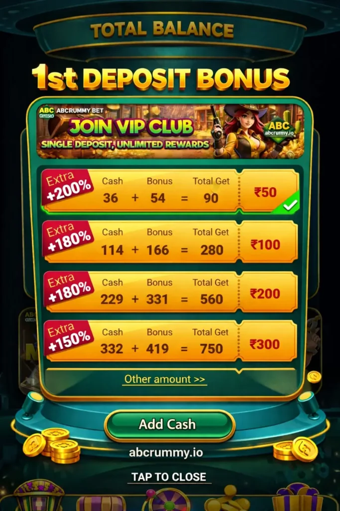 Add Cash & Welcome Bonus Offers Rumble Rummy